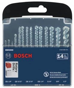 Bosch BM5000 14-Piece Fast Spiral Rotary Masonry Bit Set -Bosch shop bshnbm5000 b