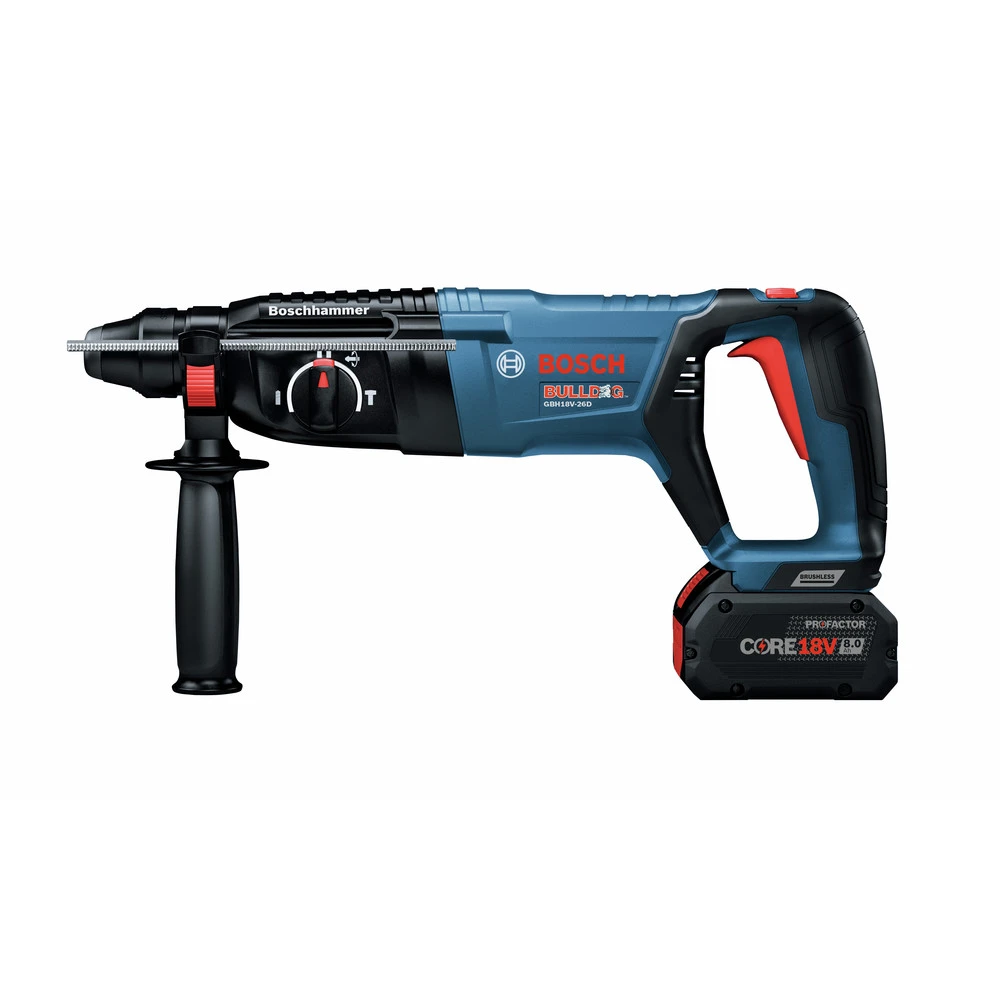 Bosch GBH18V-26DK24 Bulldog 18V EC Brushless Lithium-Ion 1 In. Cordless SDS-plus Rotary Hammer Kit With 2 Batteries (8 Ah) 3 Bosch GBH18V-26DK24 Bulldog 18V EC Brushless Lithium-Ion 1 In. Cordless SDS-plus Rotary Hammer Kit With 2 Batteries (8 Ah) - Image 3
