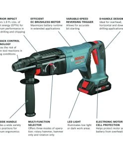 Bosch GBH18V-26DK25 Bulldog 18V EC Brushless Lithium-Ion 1 In. Cordless SDS-plus Rotary Hammer Kit With 2 Batteries (4 Ah) 15 Bosch GBH18V-26DK25 Bulldog 18V EC Brushless Lithium-Ion 1 In. Cordless SDS-plus Rotary Hammer Kit With 2 Batteries (4 Ah) -Bosch shop bshngbh18v 26dk25 c