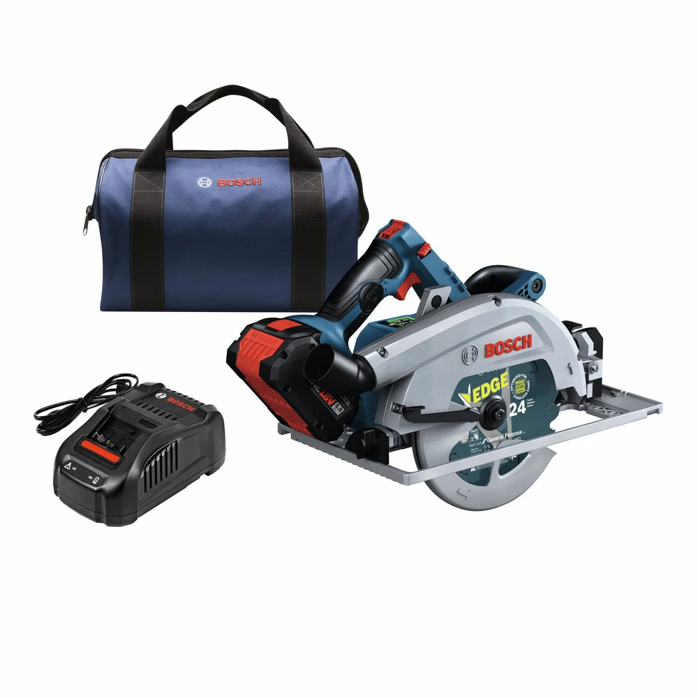 Bosch GKS18V-25GCB14 PROFACTOR 18V Cordless 7-1/4 In. Circular Saw Kit With BiTurbo Brushless Technology And Track Compatibility Kit With (1) 8 Ah Battery 1 Bosch GKS18V-25GCB14 PROFACTOR 18V Cordless 7-1/4 In. Circular Saw Kit With BiTurbo Brushless Technology And Track Compatibility Kit With (1) 8 Ah Battery