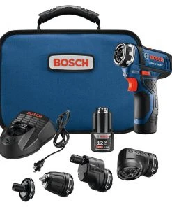Bosch GSR12V-140FCB22 12V Max Lithium-Ion FlexiClick 5-in-1 1/4 In. Cordless Drill Driver System Kit (2 Ah)