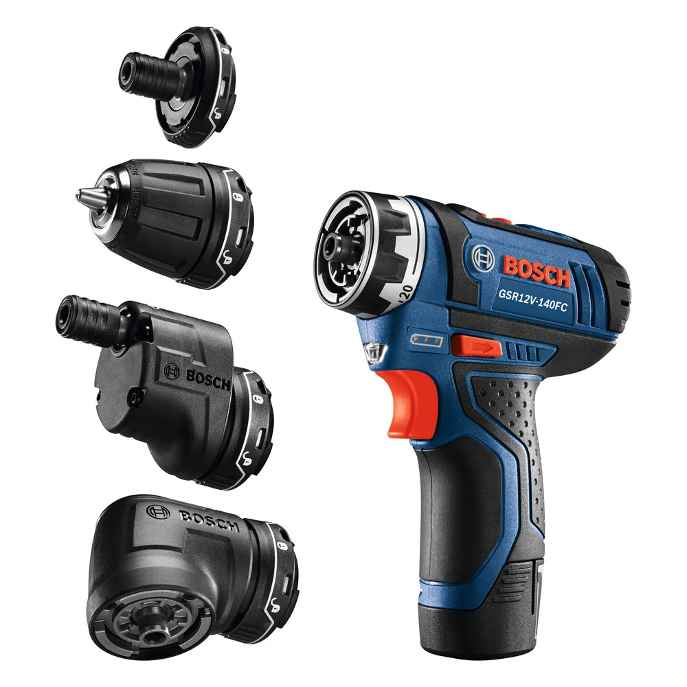 Bosch GSR12V-140FCB22 12V Max Lithium-Ion FlexiClick 5-in-1 1/4 In. Cordless Drill Driver System Kit (2 Ah) 2 Bosch GSR12V-140FCB22 12V Max Lithium-Ion FlexiClick 5-in-1 1/4 In. Cordless Drill Driver System Kit (2 Ah) - Image 2