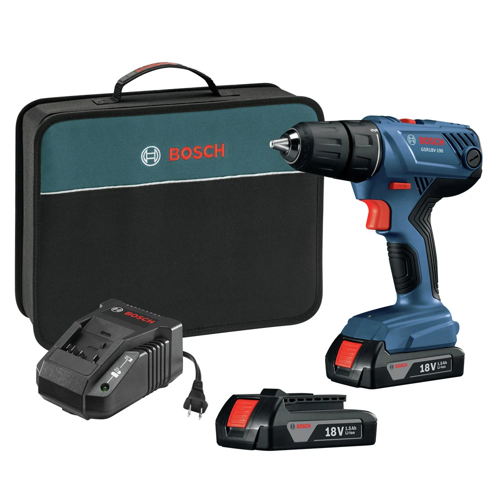 Bosch GSR18V-190B22 18V Compact Lithium-Ion 1/2 in. Cordless Drill/Driver Kit (1.5 Ah) Bosch GSR18V-190B22 18V Compact Lithium-Ion 1/2 In. Cordless Drill/Driver Kit (1.5 Ah) -Bosch shop bshngsr18v 190b22