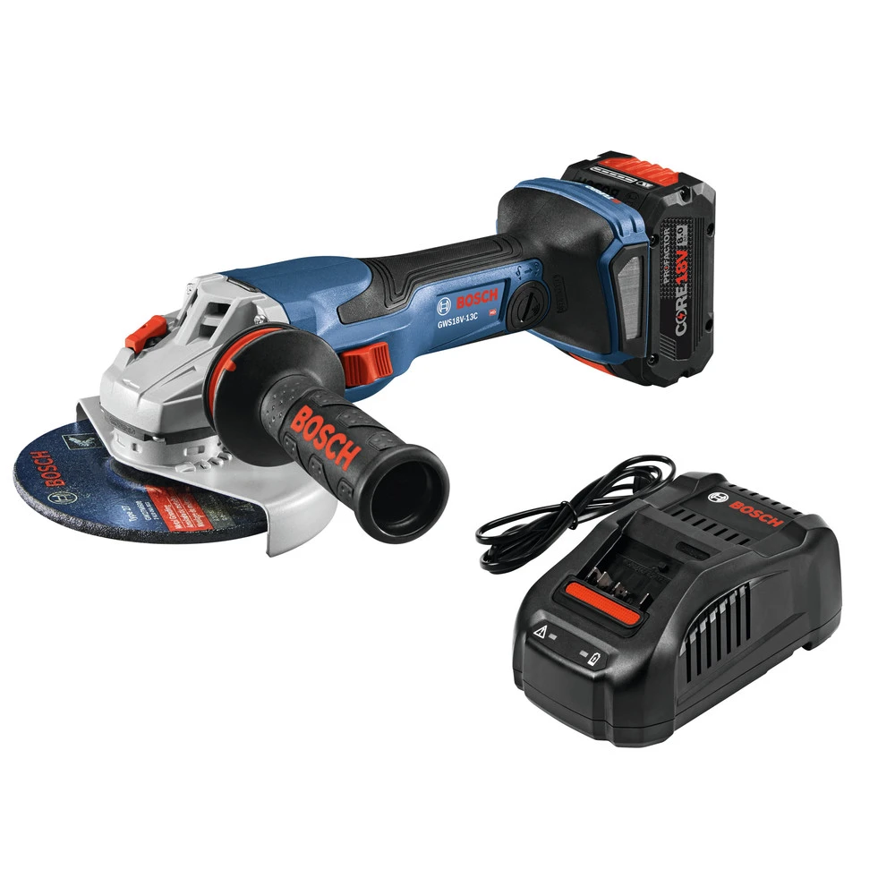 Bosch GWS18V-13CB14 PROFACTOR 18V Cordless 5-6 In. Angle Grinder Kit With BiTurbo Brushless Technology Kit With (1) CORE18V 8.0 Ah PROFACTOR Performance Battery 1 Bosch GWS18V-13CB14 PROFACTOR 18V Cordless 5-6 In. Angle Grinder Kit With BiTurbo Brushless Technology Kit With (1) CORE18V 8.0 Ah PROFACTOR Performance Battery