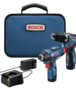 Bosch GXL12V-220B22 12V Max Brushless Lithium-Ion 3/8 In. Cordless Drill Driver/1/4 In. Hex Impact Driver Combo Kit (2 Ah)