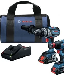 Bosch GXL18V-224B25 18V 2-Tool 1/2 In. Hammer Drill Driver And 2-in-1 Impact Driver Combo Kit With (2) CORE18V 4.0 Ah Lithium-Ion Batteries