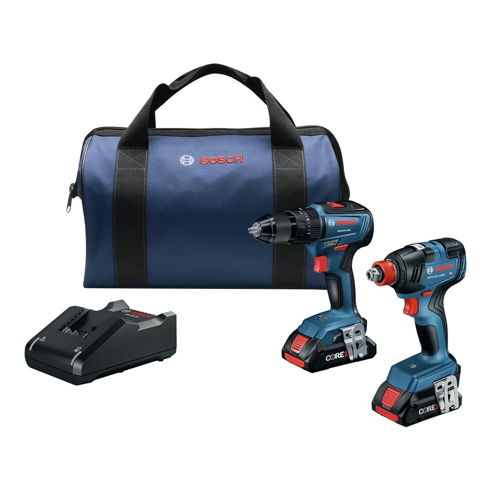 Bosch GXL18V-233B25 18V Freak 1/4 In. And 1/2 In. Two-in-One Bit/Socket Impact Driver And 1/2 In. Hammer Drill Driver Combo Kit (4 Ah) 1 Bosch GXL18V-233B25 18V Freak 1/4 In. And 1/2 In. Two-in-One Bit/Socket Impact Driver And 1/2 In. Hammer Drill Driver Combo Kit (4 Ah)