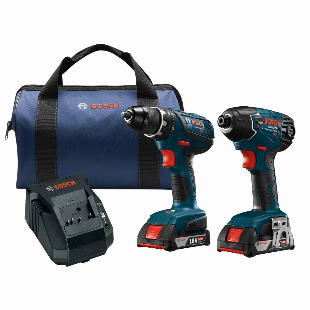 Factory Reconditioned Bosch CLPK237A-181-RT 18V 4.0 Ah Cordless Lithium-Ion Hammer Drill and Impact Driver Combo Kit Factory Reconditioned Bosch CLPK237A-181-RT 18V 4.0 Ah Cordless Lithium-Ion Hammer Drill And Impact Driver Combo Kit -Bosch shop bshrclpk237a 181 rt