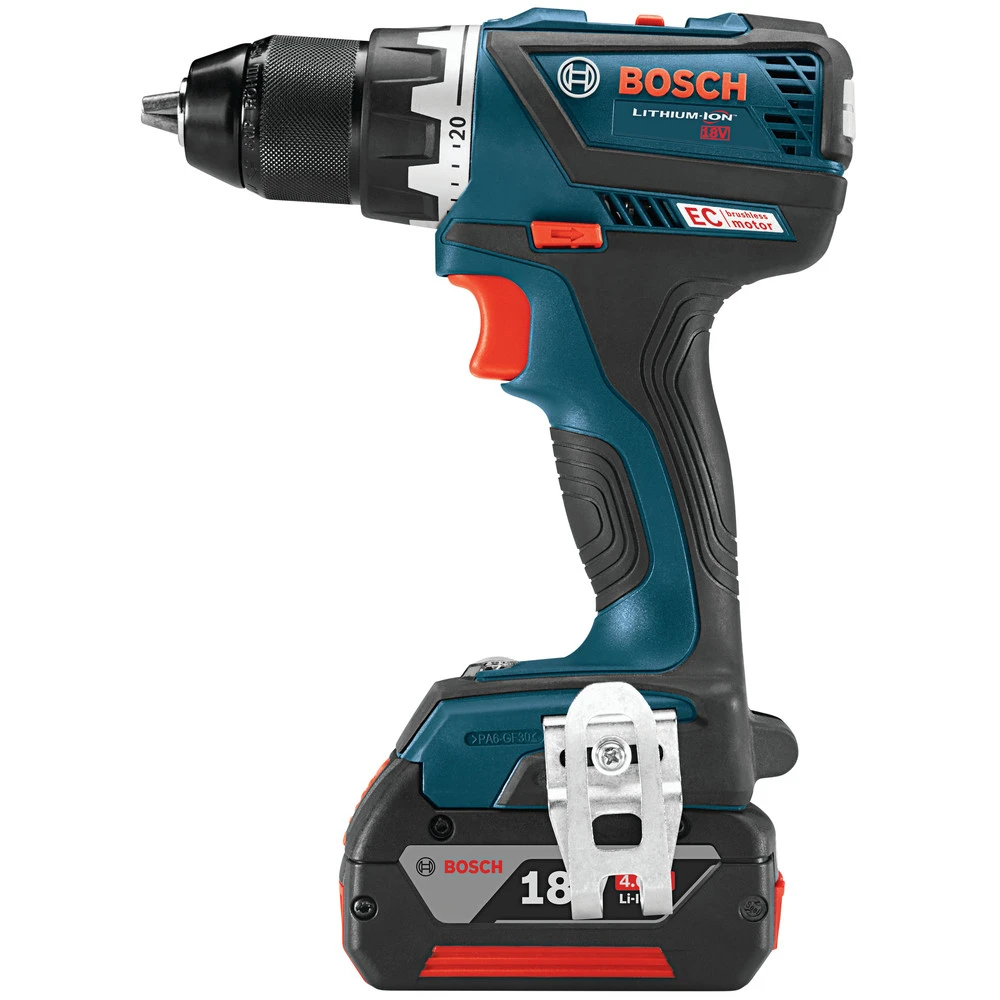 Factory Reconditioned Bosch DDS183-01-RT 18V Lithium-Ion EC Brushless Compact Tough 1/2 In. Cordless Drill Driver Kit (4 Ah) 4 Factory Reconditioned Bosch DDS183-01-RT 18V Lithium-Ion EC Brushless Compact Tough 1/2 In. Cordless Drill Driver Kit (4 Ah) - Image 4