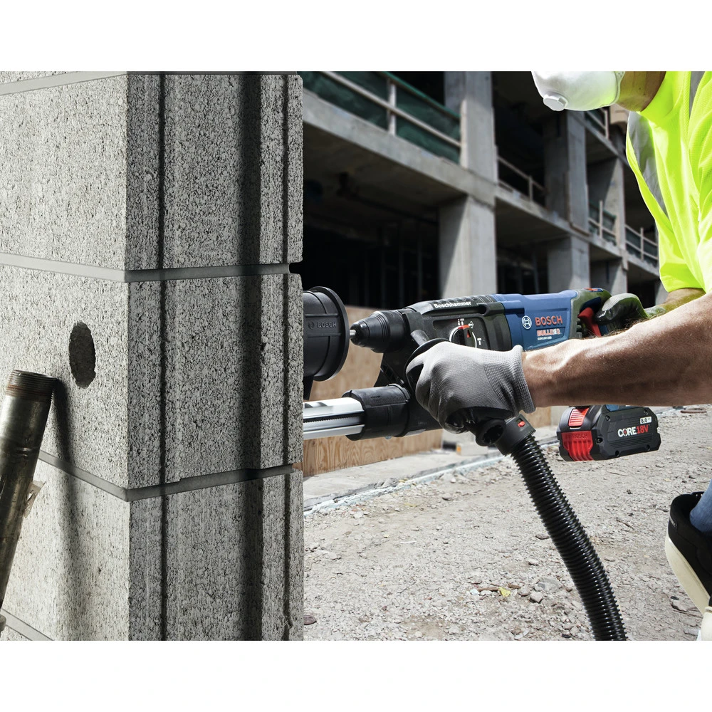 Factory Reconditioned Bosch GBH18V-26DK15-RT 18V EC Brushless Lithium-Ion SDS-Plus Bulldog 1 In. Cordless Rotary Hammer Kit (4 Ah) 4 Factory Reconditioned Bosch GBH18V-26DK15-RT 18V EC Brushless Lithium-Ion SDS-Plus Bulldog 1 In. Cordless Rotary Hammer Kit (4 Ah) - Image 4