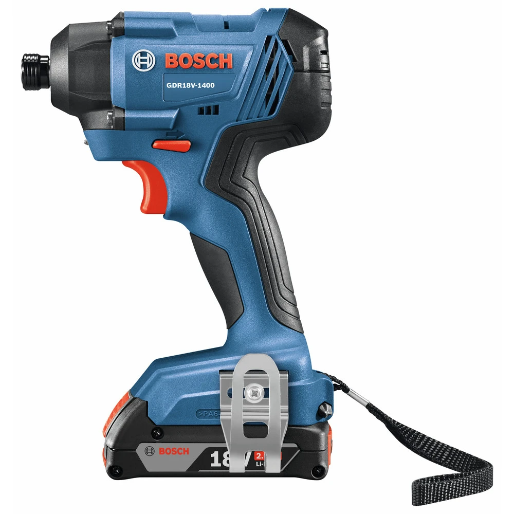 Factory Reconditioned Bosch GDR18V-1400B12-RT 18V Compact Lithium-Ion 1/4 In. Cordless Hex Impact Driver Kit (2 Ah) 3 Factory Reconditioned Bosch GDR18V-1400B12-RT 18V Compact Lithium-Ion 1/4 In. Cordless Hex Impact Driver Kit (2 Ah) - Image 3