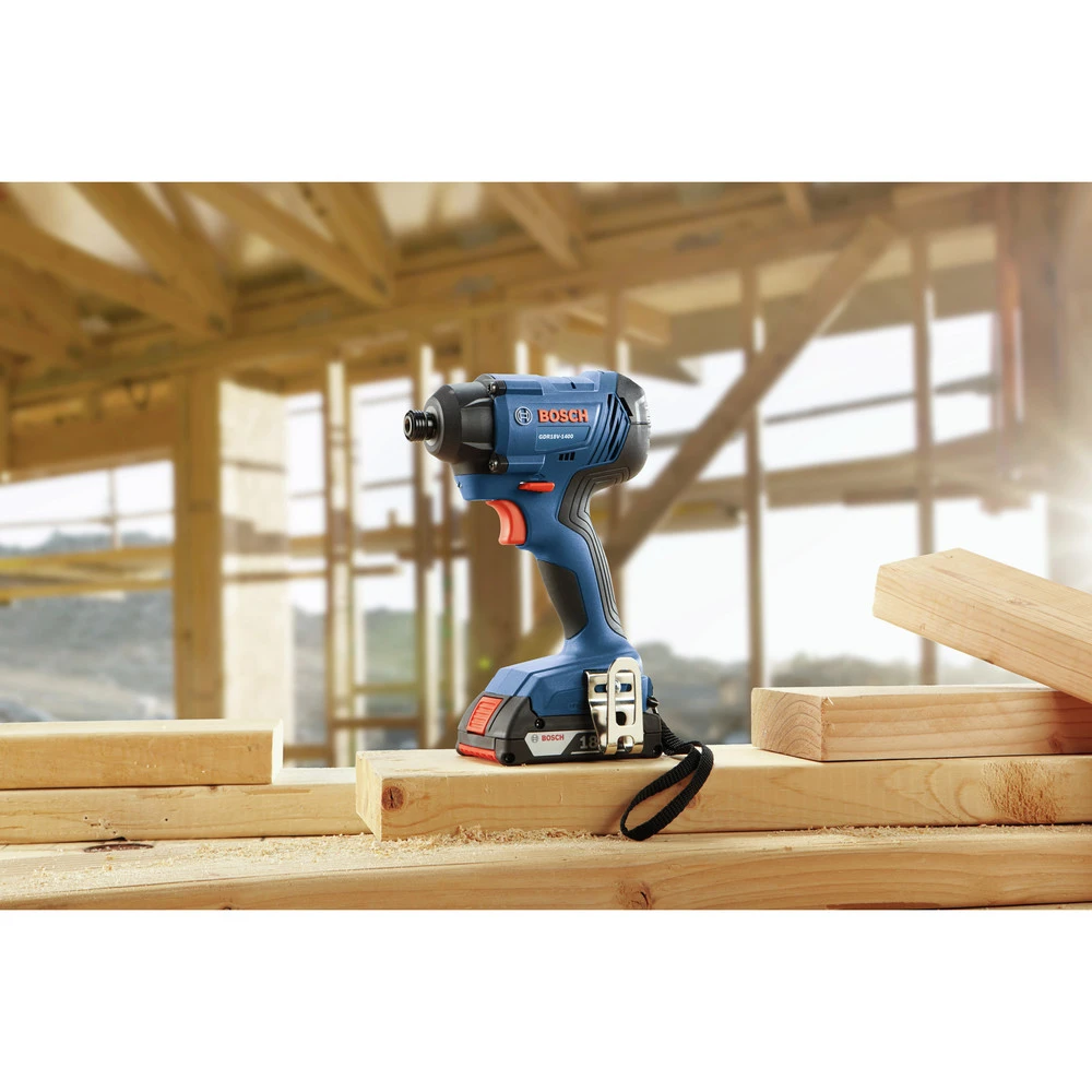 Factory Reconditioned Bosch GDR18V-1400B12-RT 18V Compact Lithium-Ion 1/4 In. Cordless Hex Impact Driver Kit (2 Ah) 6 Factory Reconditioned Bosch GDR18V-1400B12-RT 18V Compact Lithium-Ion 1/4 In. Cordless Hex Impact Driver Kit (2 Ah) - Image 6