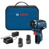 Factory Reconditioned Bosch GSR12V-300HXB22-RT 12V Max Brushless Lithium-Ion 1/4 In. Cordless Hex Two-Speed Screwdriver Kit With 2 Batteries (2.0 Ah)