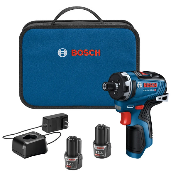 Factory Reconditioned Bosch GSR12V-300HXB22-RT 12V Max Brushless Lithium-Ion 1/4 In. Cordless Hex Two-Speed Screwdriver Kit With 2 Batteries (2.0 Ah) 1 Factory Reconditioned Bosch GSR12V-300HXB22-RT 12V Max Brushless Lithium-Ion 1/4 In. Cordless Hex Two-Speed Screwdriver Kit With 2 Batteries (2.0 Ah)