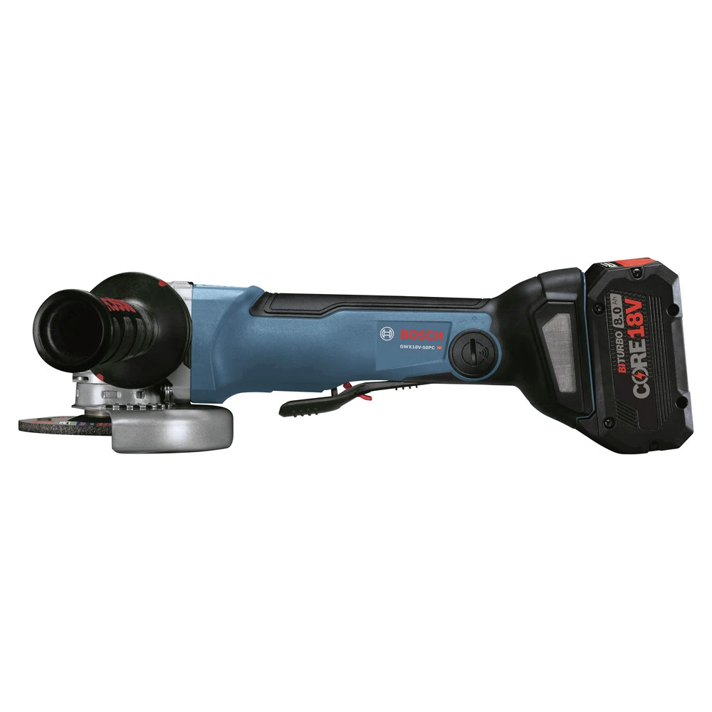 Factory Reconditioned Bosch GWX18V-50PCB14-RT 18V X-LOCK Brushless Lithium-Ion 4-1/2 - 5 in. Cordless Angle Grinder Kit (8 Ah) Factory Reconditioned Bosch GWX18V-50PCB14-RT 18V X-LOCK Brushless Lithium-Ion 4-1/2 - 5 In. Cordless Angle Grinder Kit (8 Ah) -Bosch shop bshrgwx18v 50pcb14 rt b