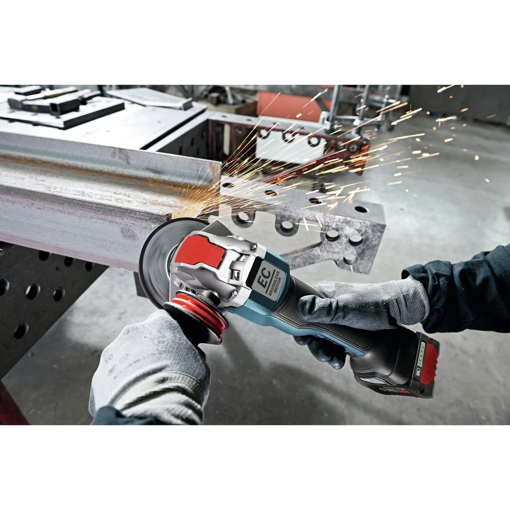 Factory Reconditioned Bosch GWX18V-50PCB14-RT 18V X-LOCK Brushless Lithium-Ion 4-1/2 - 5 in. Cordless Angle Grinder Kit (8 Ah) Factory Reconditioned Bosch GWX18V-50PCB14-RT 18V X-LOCK Brushless Lithium-Ion 4-1/2 - 5 In. Cordless Angle Grinder Kit (8 Ah) -Bosch shop bshrgwx18v 50pcb14 rt c