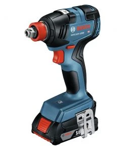 Factory Reconditioned Bosch GXL18V-240B22-RT 18V Brushless Lithium-Ion 1/2 In. Hammer Drill Driver And 1/4 In. And 1/2 In. 2-in-1 Bit/Socket Impact Driver Combo Kit With 2 Batteries (2 Ah) -Bosch shop bshrgxl18v 240b22 rt b