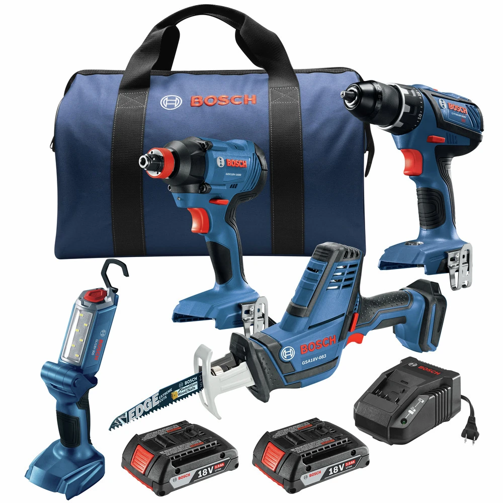 Factory Reconditioned Bosch GXL18V-496B22-RT 18V Lithium-Ion Cordless 4-Tool Combo Kit (2 Ah) 1 Factory Reconditioned Bosch GXL18V-496B22-RT 18V Lithium-Ion Cordless 4-Tool Combo Kit (2 Ah)
