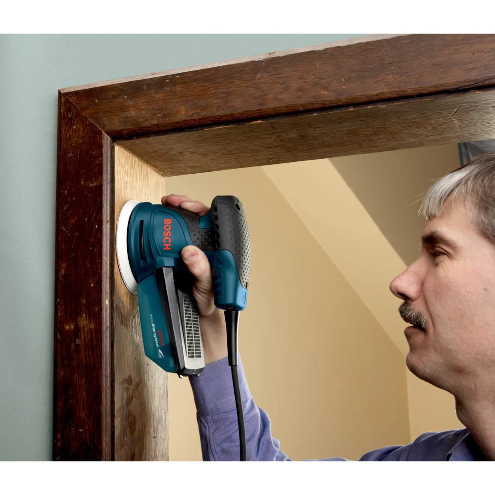 Factory Reconditioned Bosch ROS20VSC-RT 5 In. VS Palm Random Orbit Sander Kit With Canvas Carrying Bag 9 Factory Reconditioned Bosch ROS20VSC-RT 5 In. VS Palm Random Orbit Sander Kit With Canvas Carrying Bag - Image 9